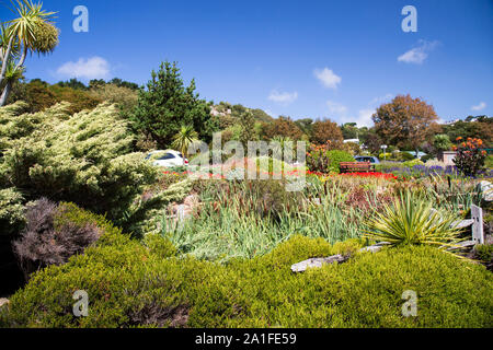 La colorata Winston Churchill Memorial Gardens at St Brelades, Jersey, Isole del Canale Foto Stock