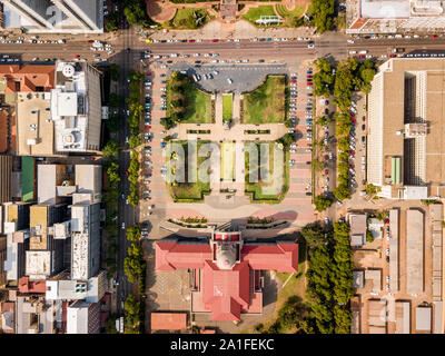 Vista aerea di Tshwane city hall nel cuore di Pretoria, Città Capitale del Sud Africa Foto Stock