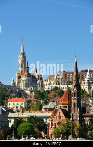 Buda visto dalla peste. Budapest, Ungheria Foto Stock