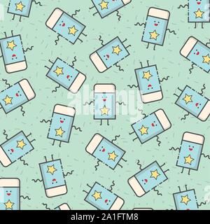 Un simpatico Eraser Illustrazione Vettore per lo sfondo con stelle Illustrazione Vettoriale