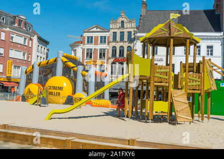In tema di costruzione bouncy castello Foto Stock