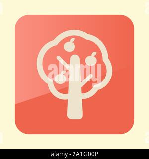 Albero da frutta icona piatta. Segno del giardino. Simbolo grafico per il vostro web site design, logo, app, UI. Illustrazione vettoriale EPS10. Illustrazione Vettoriale