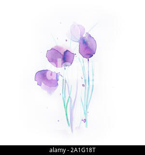 Acquerelli astratti fiori (disegnata a mano) Foto Stock