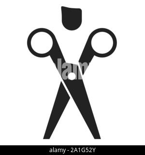 Guy a forbice icona nel piatto e stile geometrico. Illustrazione Vettoriale. Illustrazione Vettoriale