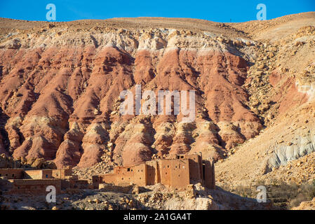 Bella pattern colorati in montagne di Alto Atlante del Marocco Foto Stock