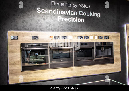 Salone di cucina Asko con elettrodomestici, mostra Asko Appliances AB al Global Innovations Show IFA 2019 Foto Stock