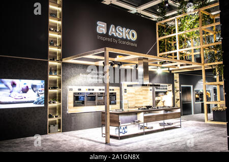 Salone di cucina Asko con elettrodomestici, mostra Asko Appliances AB al Global Innovations Show IFA 2019 Foto Stock