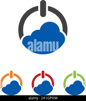 Logo cloud con il concetto di tecnologia creativa, semplice e moderno cloud logo design ispirazione 2019 modello per la società Illustrazione Vettoriale