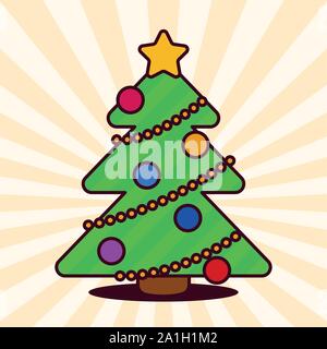 Kawaii albero di Natale Illustrazione Vettoriale