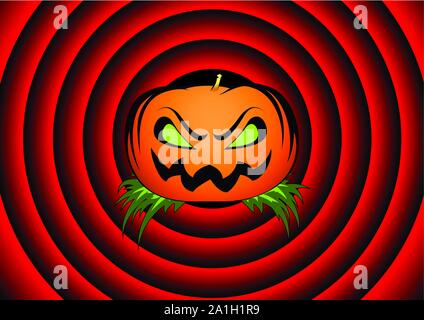 Scheda di Halloween con la zucca Illustrazione Vettoriale