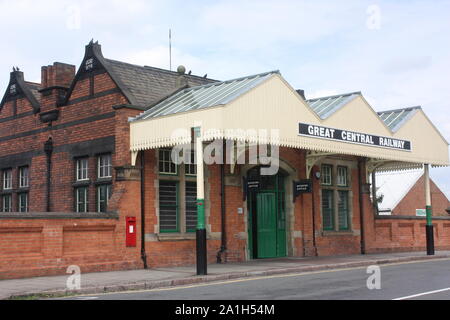La Loughborough, Inghilterra - ingresso al Grand Central Railway Foto Stock