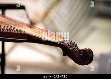 Bandura close up, ucraino strumento musicale. Folk ucraini strumento musicale Foto Stock