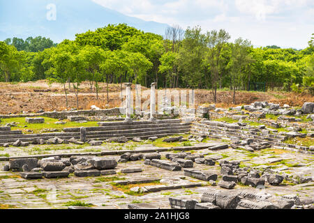 Antica città di rovine, provincia di Lidia, Filippi, Grecia Foto Stock