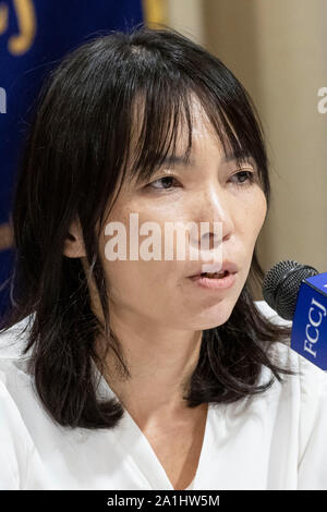 Settembre 27, 2019, Tokyo, Giappone - Song Hye Suk testa del coreano asili genitori parla di rete durante una conferenza stampa presso i corrispondenti stranieri' Club del Giappone. Credito: Rodrigo Reyes Marin/AFLO/Alamy Live News Foto Stock