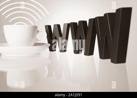 Cyber Cafe concetto. Foto Stock