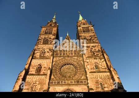 San Lorenzo (Chiesa di San Lorenz Kirche) di Norimberga, Baviera, Germania Foto Stock