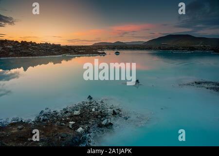 Blue Lagoon geotermica e spa Hot Spring in Islanda. Area di Grindavik e Keflavik Foto Stock