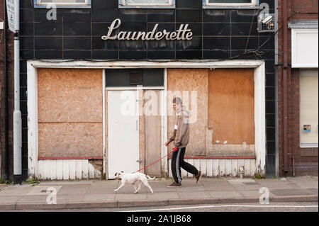 La recessione, Stoke-on-Trent, Gran Bretagna vuoto, negozi di High Street, Tunstall, Stoke-on-Trent Foto Stock