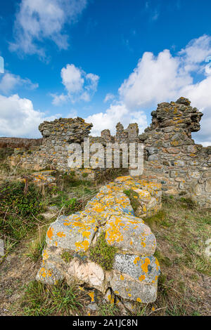 Rovine sulla Lihou Island, Guernsey Foto Stock