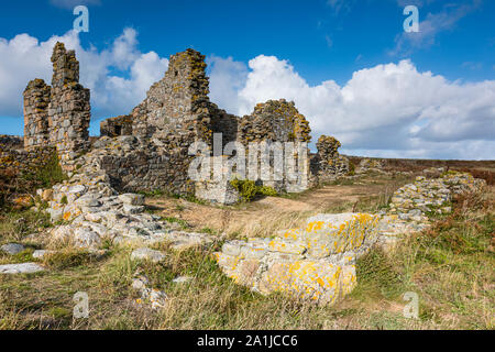 Rovine sulla Lihou Island, Guernsey Foto Stock