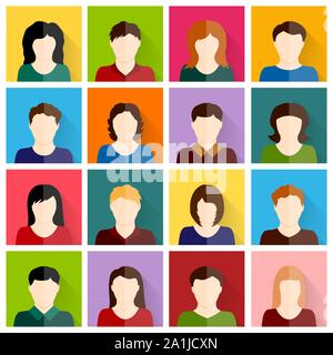 Persone set di icone sfondo vettoriale Illustrazione Vettoriale