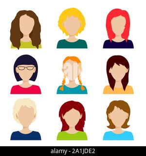 Vector set di icone di persone isolate su sfondo bianco Illustrazione Vettoriale