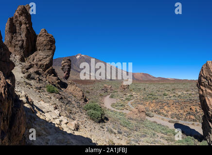 Parco nazionale di Tenerife - Vista dal Roques de Garcia al Teide Foto Stock