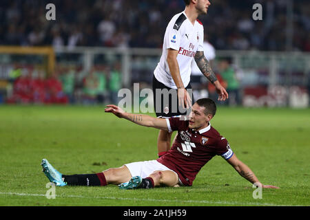 Torino, Italia. Il 26 settembre 2019.. Serie A italiana . Torino FC vs AC Milan. Andrea Belotti di Torino FC. Foto Stock