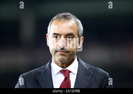 Torino, Italia. Il 26 settembre 2019. Serie A italiana . Torino FC vs AC Milan. Marco Giampaolo, capo allenatore del Milan . Foto Stock