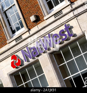 National Westminster Bank, noto come NatWest è un importante UK High Street Retail Bank Bank e Istituto Finanziario Foto Stock