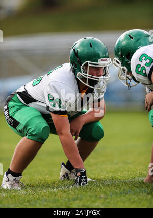 Azione di calcio con East Valley vs Lake City in Coeur d'Alene, Idaho. Foto Stock