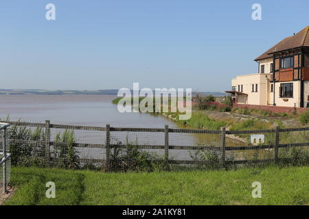 Sud Ferriby accesso al fiume Humber Foto Stock