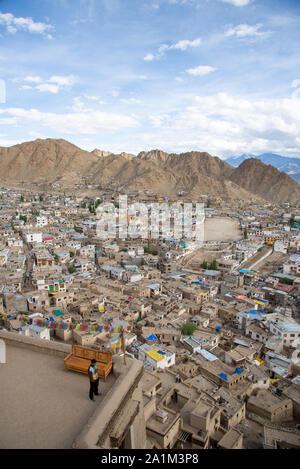 Vista a Leh in Ladakh, India Foto Stock