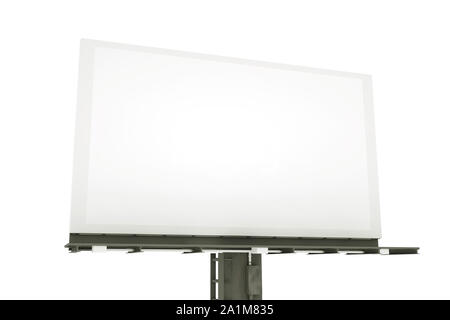 3D rendering billboard in bianco su sfondo bianco. Foto Stock