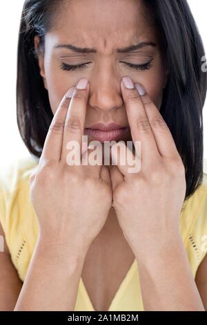 Dolore sinusale. Foto Stock