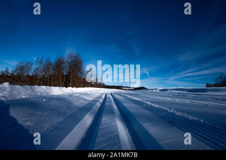 Sci di fondo in Svizzera - Alpi Svizzere Foto Stock