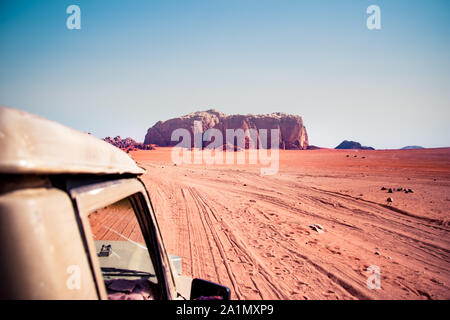 Wadi Rum desert in Giordania Foto Stock