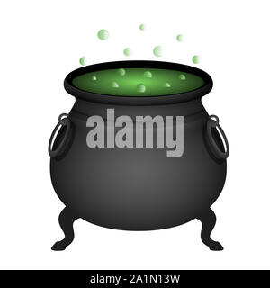 Isolato calderone della strega illustrazione Foto Stock