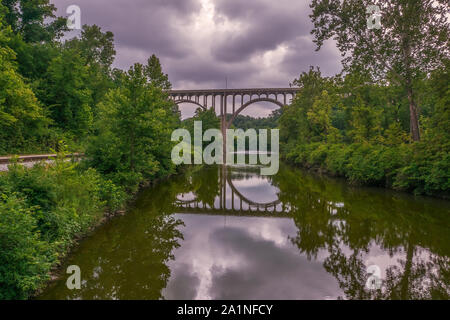 Brecksville-Northfield elevato livello ponte di Cuyahoga Valley National Park. In Ohio. Stati Uniti d'America Foto Stock