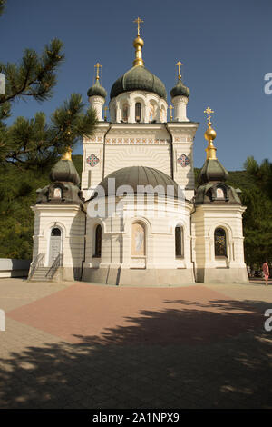 Chiesa della Resurrezione - Chiesa Ortodossa di Simferopol Crimea e diocesi di COU-Patriarcato di Mosca al di sopra del villaggio di foros Foto Stock