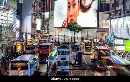 Rush Hour a Causeway Bay, Hong Kong, Cina. Foto Stock