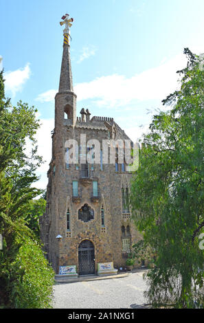 Torre Bellesguard, architetto Antonio Gaudì a Barcellona Foto Stock