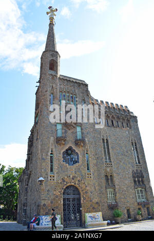 Torre Bellesguard, architetto Antonio Gaudì a Barcellona Foto Stock