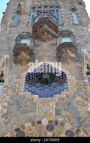 Torre Bellesguard, architetto Antonio Gaudì a Barcellona Foto Stock