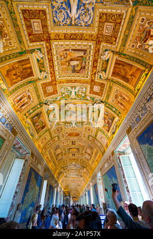 Mappe geografiche Gallery, Musei Vaticani, Vaticano, Roma, Italia, Europa Foto Stock