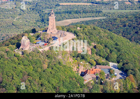 Kyffhaeuser, monumento, Barbarossa. Lo scenario, kyffhauser Foto Stock