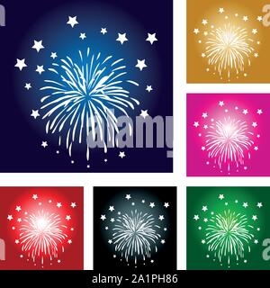 Fuochi d'artificio, esplosione, sfondo, vettore Illustrazione Vettoriale