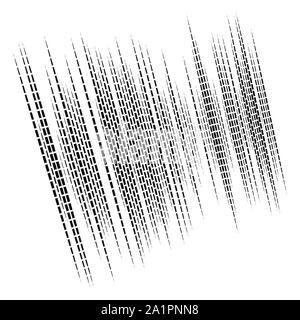 Linee dinamiche pattern. Strisce di mezza-tono di elemento. Tratteggiata, segmenti di retta verticale di striature, strisce. Lineare, lineal elemento di design Illustrazione Vettoriale