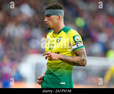 Londra, Regno Unito. 28 Sep, 2019. Norwich City è ben Godfrey durante la Premier League inglese tra Crystal Palace e Norwich City a Selhurst Park Stadium di Londra, Inghilterra il 28 settembre 2019 Credit: Azione Foto Sport/Alamy Live News Foto Stock
