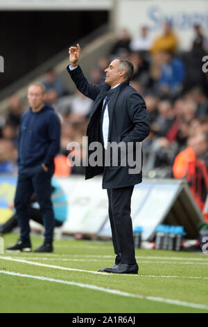 Swansea, Wales, Regno Unito. 28 Sep, 2019. La lettura di Manager Jose Gomes durante il cielo di scommessa match del campionato tra Swansea City e la lettura al Liberty Stadium, Swansea sabato 28 settembre 2019. (Credit: Jeff Thomas | MI News) solo uso editoriale, è richiesta una licenza per uso commerciale Credito: MI News & Sport /Alamy Live News Foto Stock